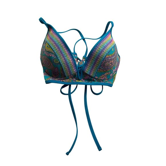 Shade & Shore Womens Paisley Pattern Bikini Top Size 34 B Colorful - Picture 2 of 7